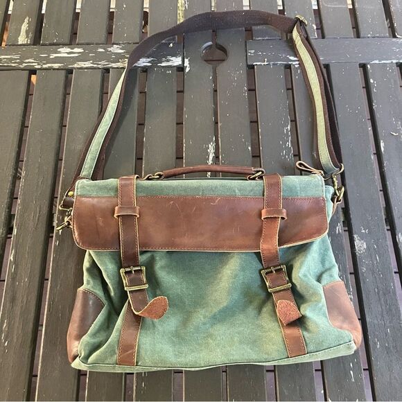 Leather & Canvas Rugged Briefcase